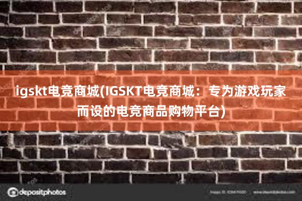 igskt电竞商城(IGSKT电竞商城：专为游戏玩家而设的电竞商品购物平台)