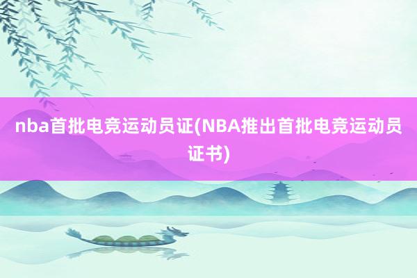 nba首批电竞运动员证(NBA推出首批电竞运动员证书)