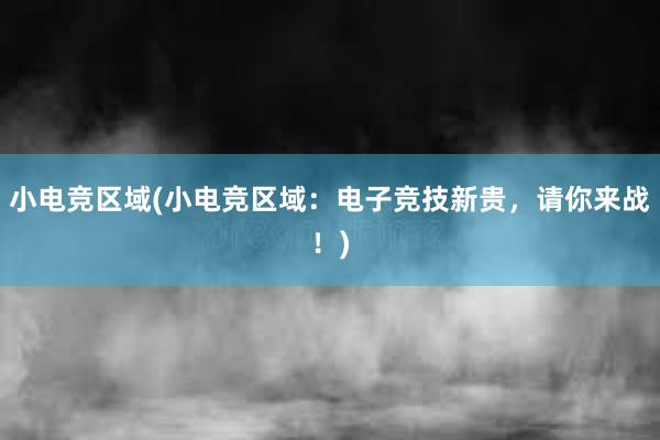 小电竞区域(小电竞区域：电子竞技新贵，请你来战！)