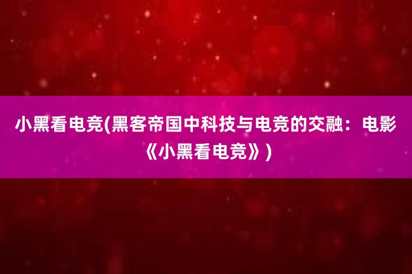 小黑看电竞(黑客帝国中科技与电竞的交融：电影《小黑看电竞》)