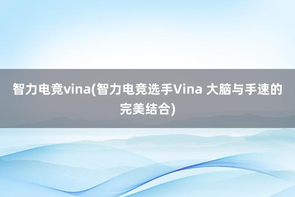 智力电竞vina(智力电竞选手Vina 大脑与手速的完美结合)