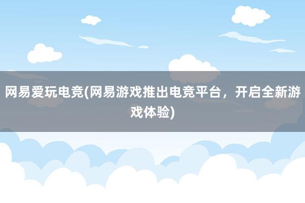 网易爱玩电竞(网易游戏推出电竞平台，开启全新游戏体验)