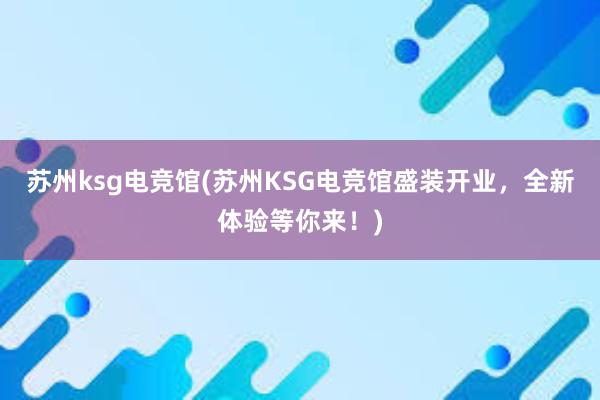 苏州ksg电竞馆(苏州KSG电竞馆盛装开业，全新体验等你来！)