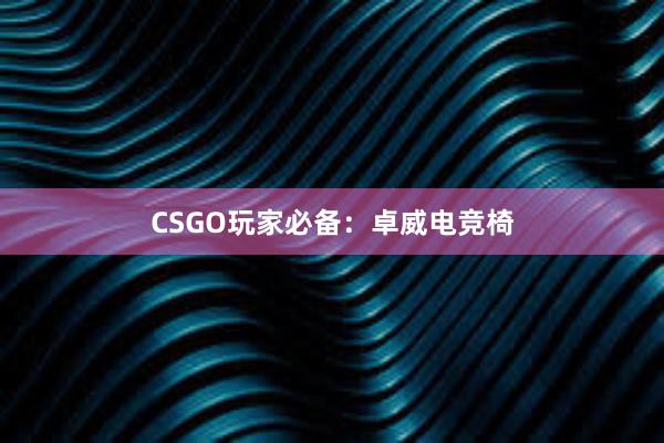 CSGO玩家必备：卓威电竞椅