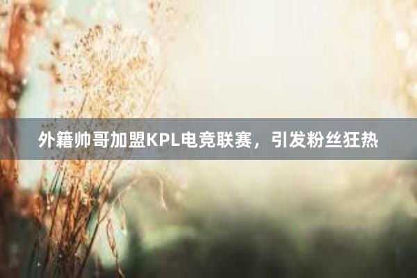 外籍帅哥加盟KPL电竞联赛，引发粉丝狂热