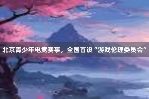 北京青少年电竞赛事，全国首设“游戏伦理委员会”