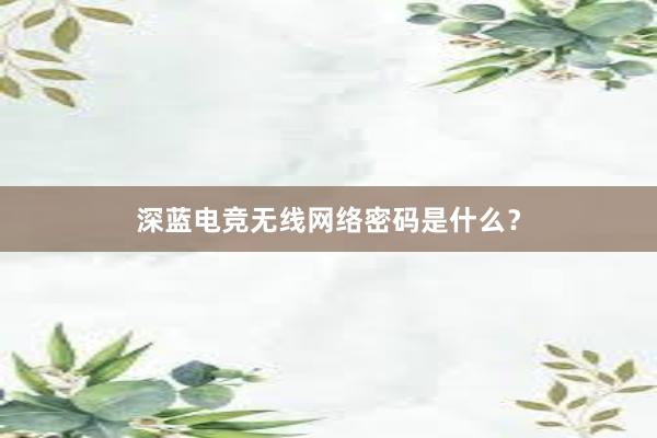 深蓝电竞无线网络密码是什么？